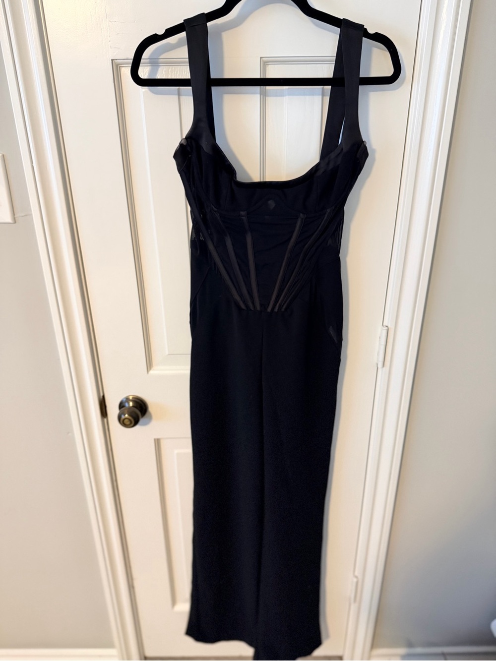 House of CB Black jumpsuit with Mesh Paneling